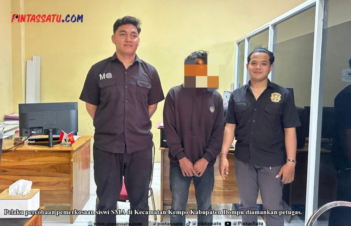 Pelaku percobaan pemerkosaan siswi SMA di Kecamatan Kempo Kabupaten Dompu diamankan petugas.