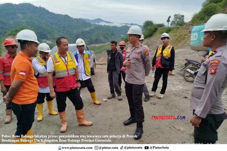 Polres Bone Bolango lakukan proses penyelidikan atas tewasnya satu pekerja di Proyek